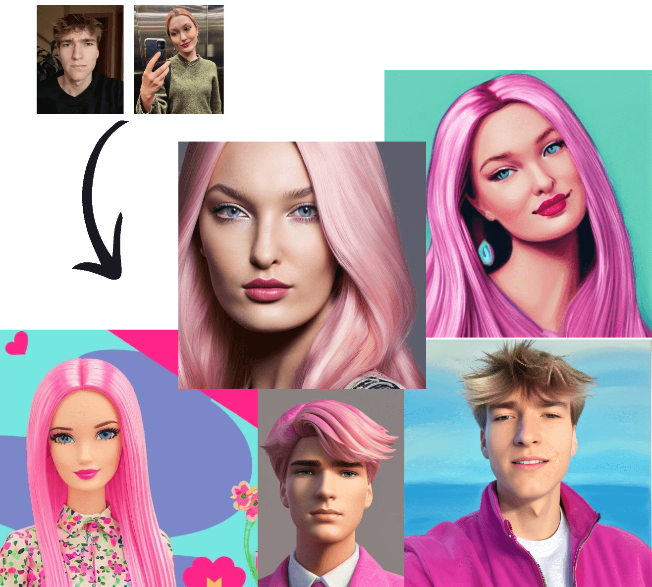 Barbie and Ken AI photos