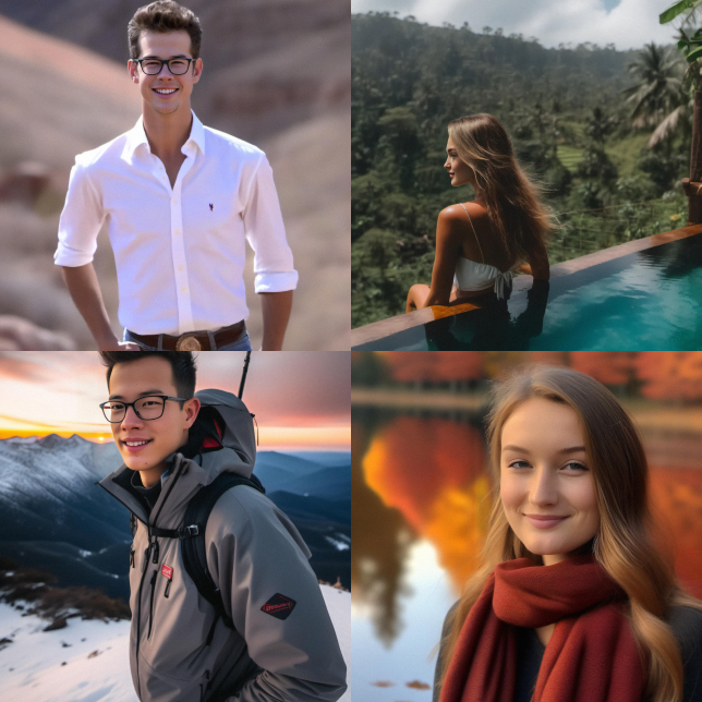 A collage of AI pictures of me